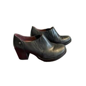 Dansko Womens Adrienne Ankle Bootie Size 39 US 8.5 - 9 Black Leather Block Heel